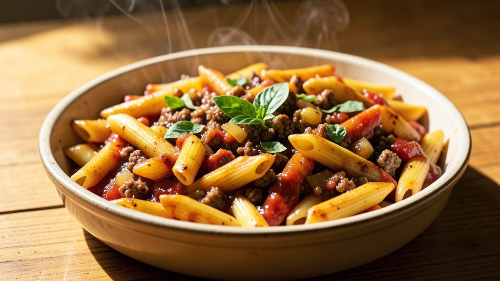 Baked Penne With Meat Sauce Recipe: One-Pan Pasta With Meatballs and Tomato Depth