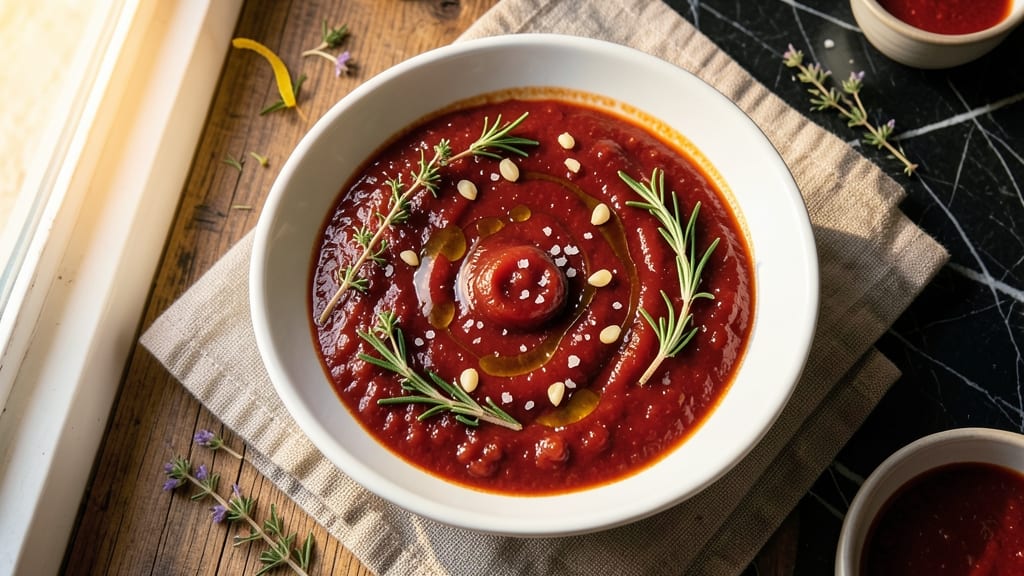 Alpine Pizza Sauce Recipe: Herbal Garlic-Infused Tang Without the Sugar Crash