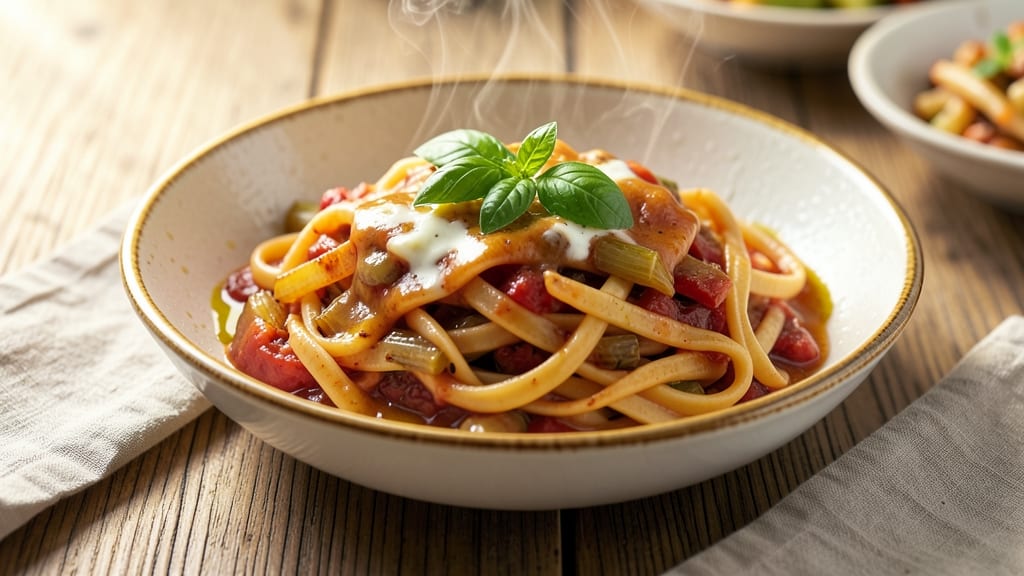 Aurora Pasta Sauce Recipe: Celery Crown Crunch Over Creamy Tomato Base