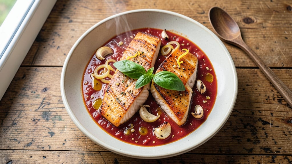 Baked Salmon in Tomato Sauce Recipe: One-Pan Umami Magic with Herbed Crisp