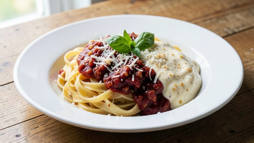 Alfredo and Red Sauce Recipe: Two-Sauce Pasta Masterpiece